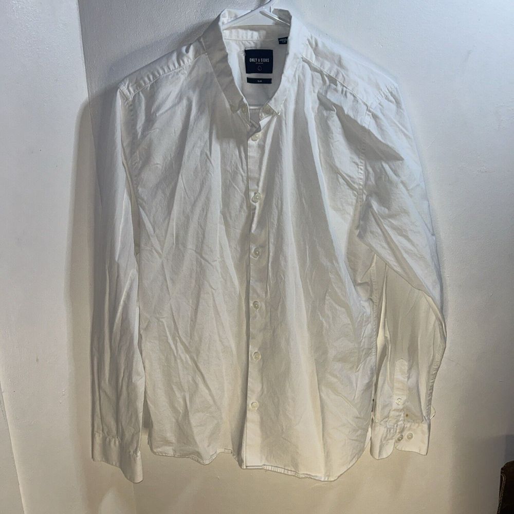 Only & Sons Mens Classic Shirt Benny Long Sleeve Top slim size large